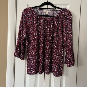 Michael Kors Floral Women's Blouse - Red and White and Blue